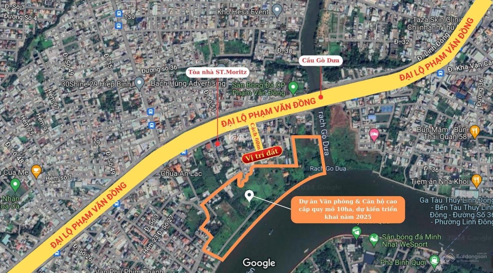 Bán đất hẻm Phạm Văn Đồng, Hiêp Bình Chánh, Thủ Đức. Giá 40 triệu/m2. Sổ hồng. DT 448m2 và 978m2