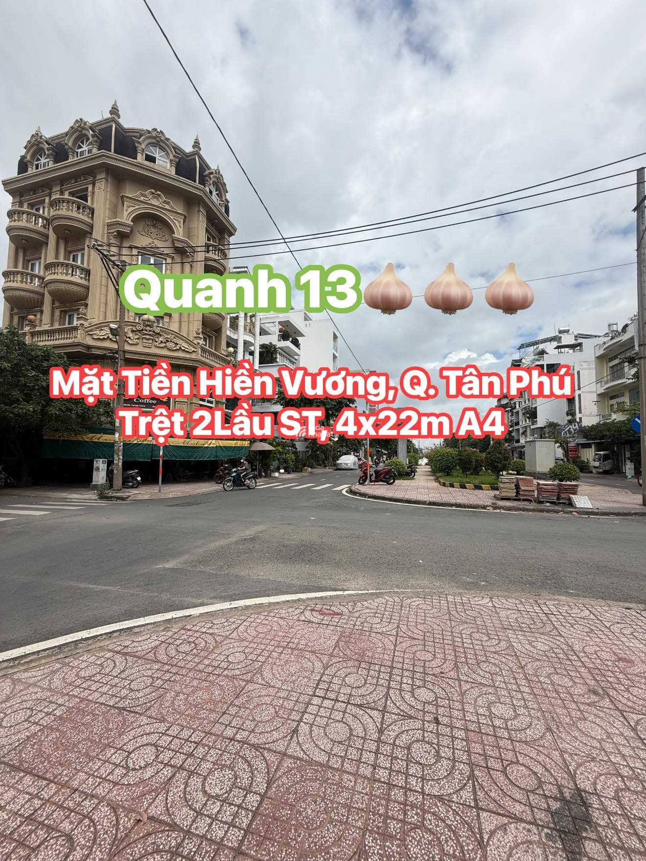 Mặt Tiền Hiền Vương Q. Tân Phú, Xây 4Tầng ST, 88m2 N.4m View Công Viên