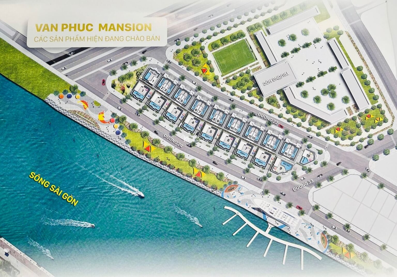 Bán Biệt Thự Dinh Thự Mansion Vạn Phúc City Thủ Đức DT: 10m x23m