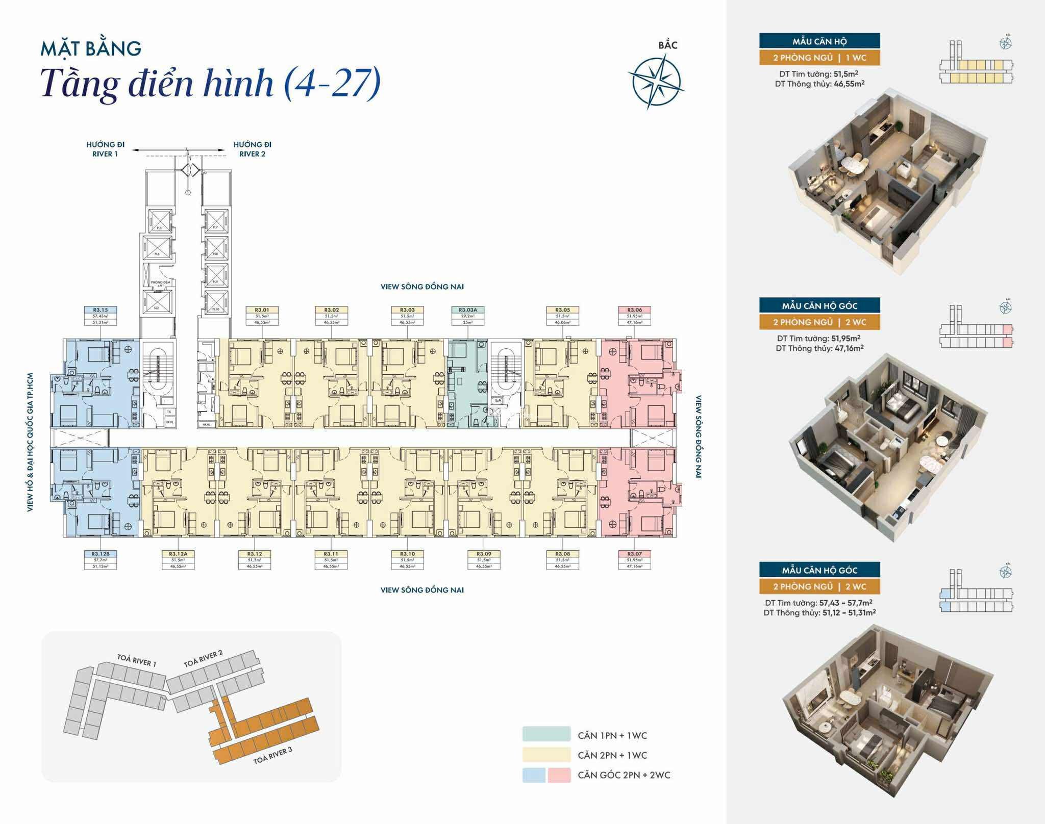 Nhận đặt chỗ tháp R3 dự án Fresia Riverside Biên Hòa (Giai đoạn cuối) giá 1.79 tỷ