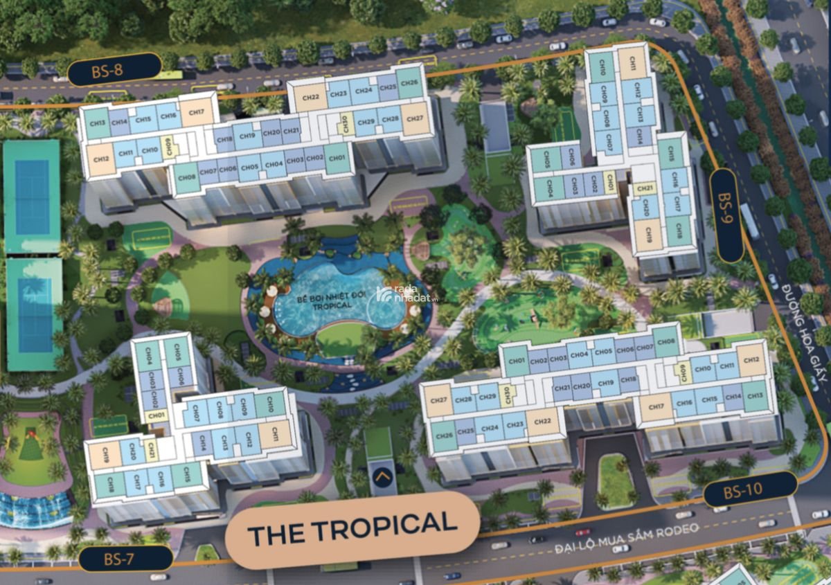  Căn 3PN Tropical Solari tầng trung, đón sáng tự nhiên giá hợp lý