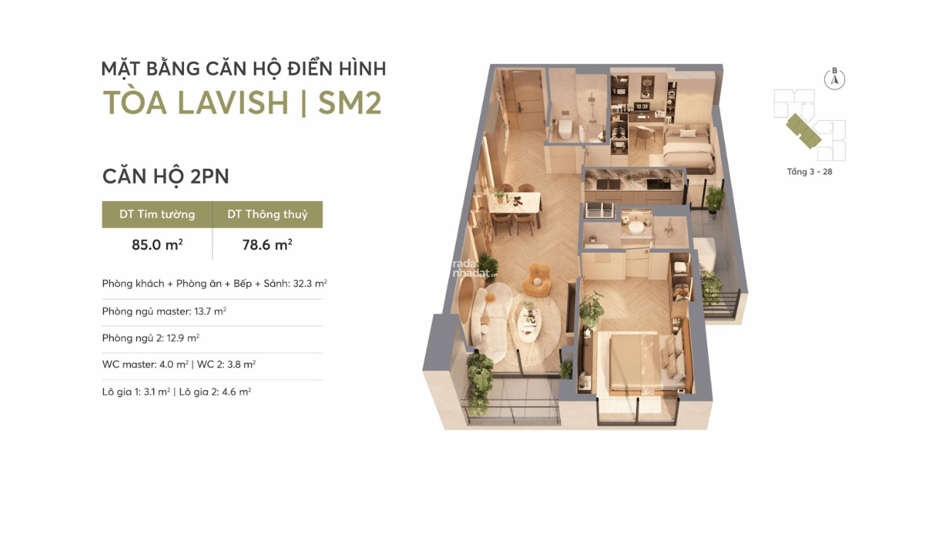 Quỹ căn giới hạn 2PN 86m2, cơ hội mua giá hấp dẫn tại Greenera, chiết khấu lên đến 15%
