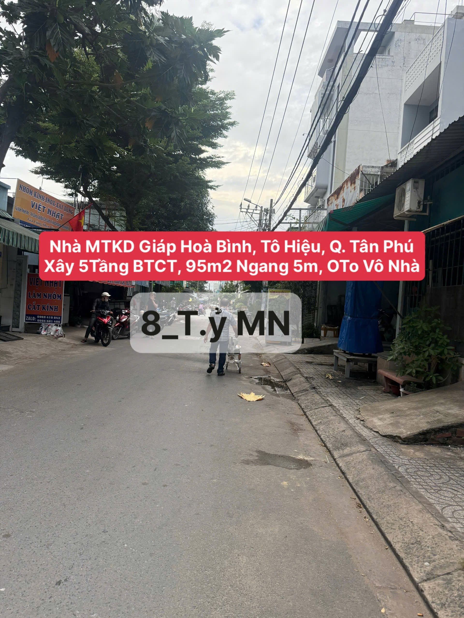 Mặt Tiền KD Giáp Hoà Bình, Tô Hiệu, Q. Tân Phú. 5Tầng BTCT 5PN, 95m2 Ngang 5m, OTo Vô Nhà.