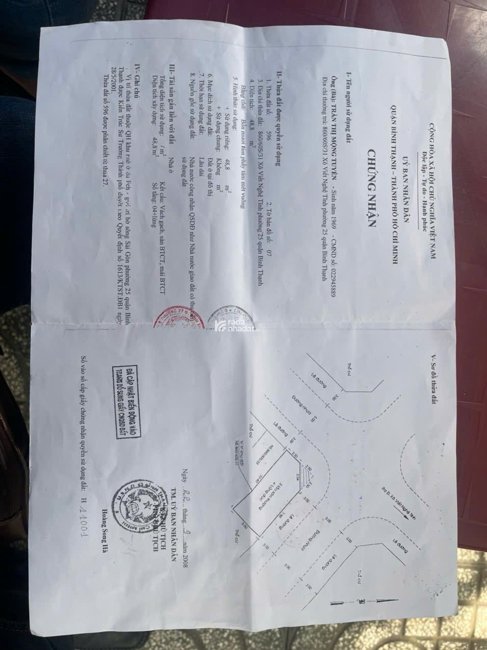 HOT: Góc 2 MT 860// Xô Viết Nghệ Tĩnh P.25 Bình Thạnh cách MT Nguyễn Gia Trí 20m