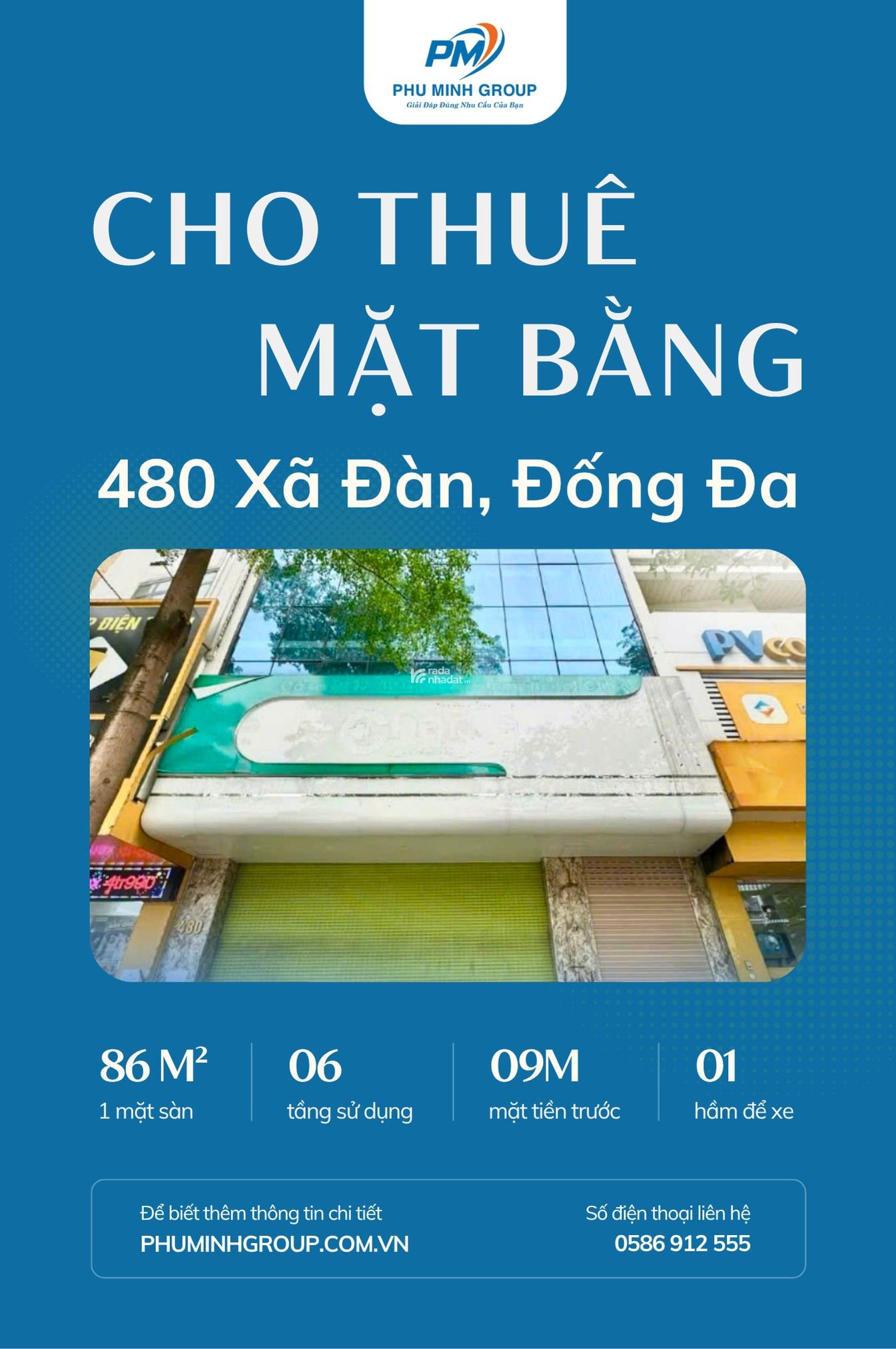 MẶT BẰNG KINH DOANH PHỐ XÃ ĐÀN, MẶT TIỀN 9M