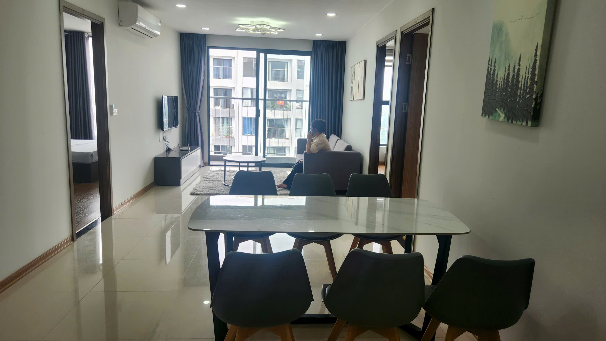 Cho thuê căn Tứ Hiệp Plaza 3 ngủ 2wc full đồ giá 9tr/ tháng
