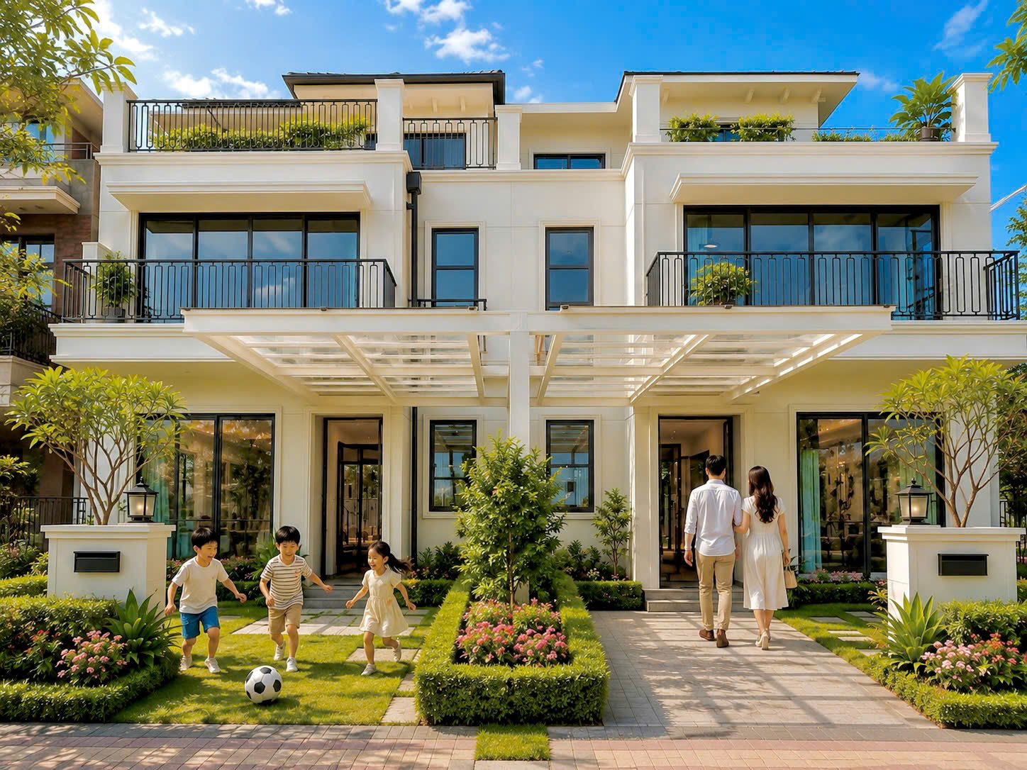 Nhà Phố Vườn Izumi City (170ha), Nguyễn Hữu Cảnh, ven sông Đồng Nai, 156m2 3 lầu giá 7.9 tỷ