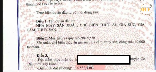 BÁN ĐẤT XÂY DỰNG NHÀ XƯỞNG GÒ DẦU, TÂY NINH 36.176m2