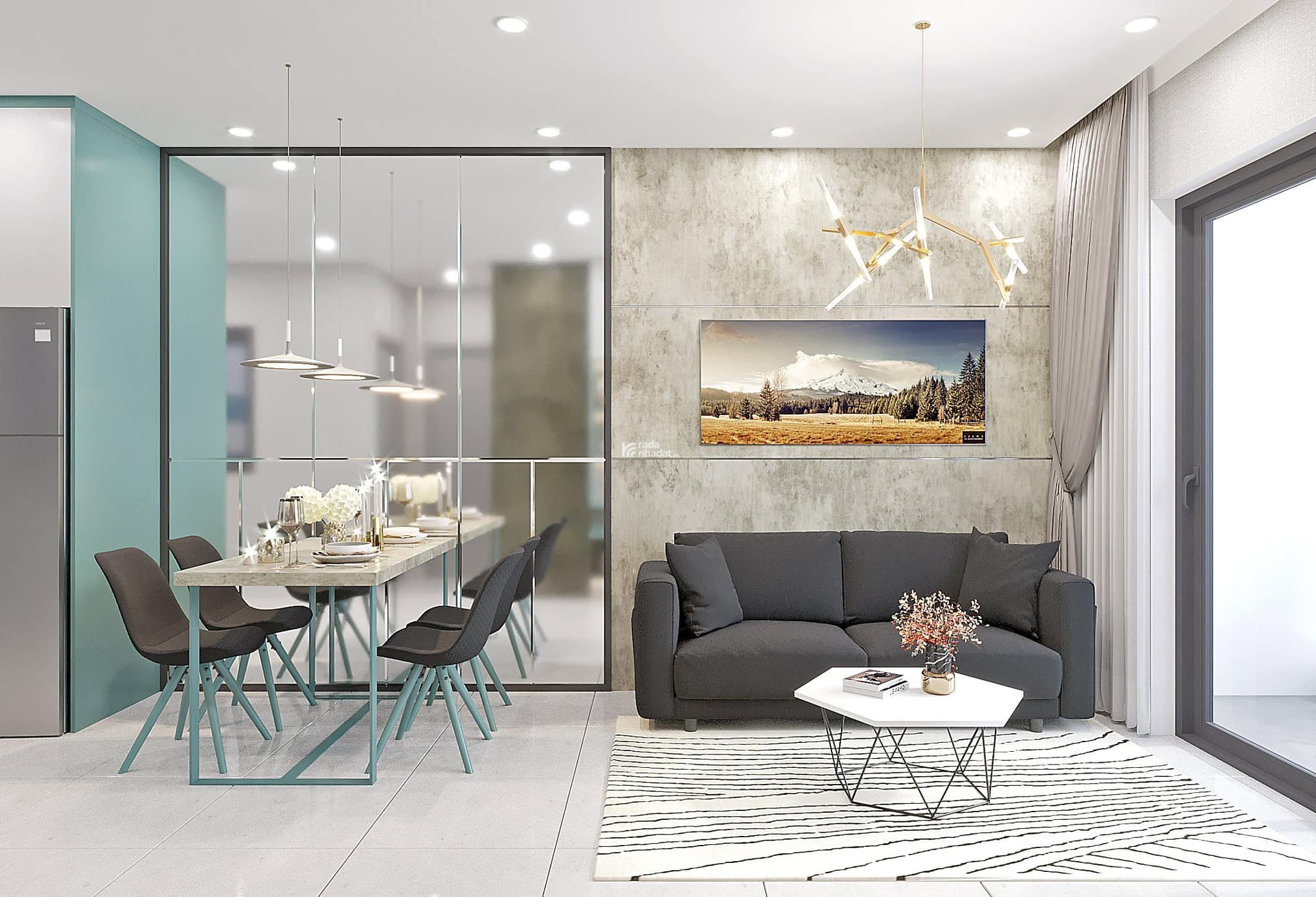 Chủ cho thuê nhanh căn 2PN 75m2, giá 10 triệu/tháng, full nội thất tại Opal Boulevard