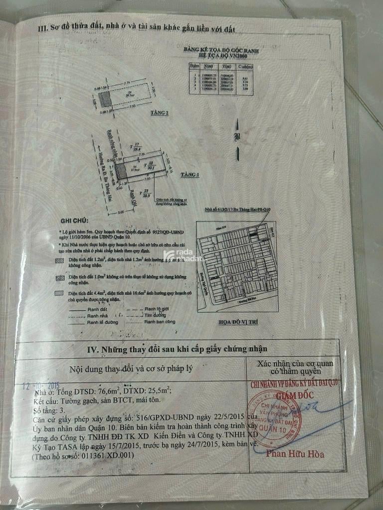 NHÀ 3 TẦNG - 30M2 - TRUNG TÂM QUẬN 10 - HẺM 3M THÔNG ĐƯỜNG 3/2