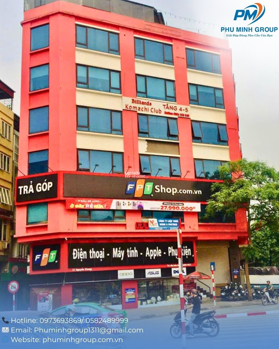 CHO THUÊ VĂN PHÒNG MẶT BẰNG TẠI 22 NGUYỄN KHANG, LÔ GÓC 2 MẶT TIỀN SẦM UẤT