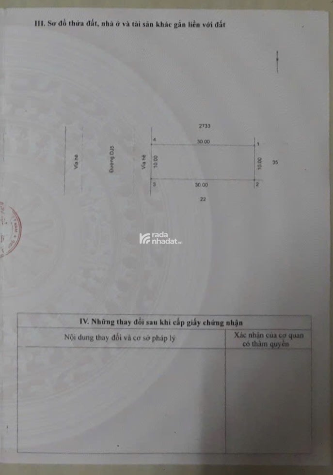 Chính chủ-Cần bán DJ5 10x30m(TÔI LÀ CHỦ KHÔNG TIẾP MÔI GIỚI)