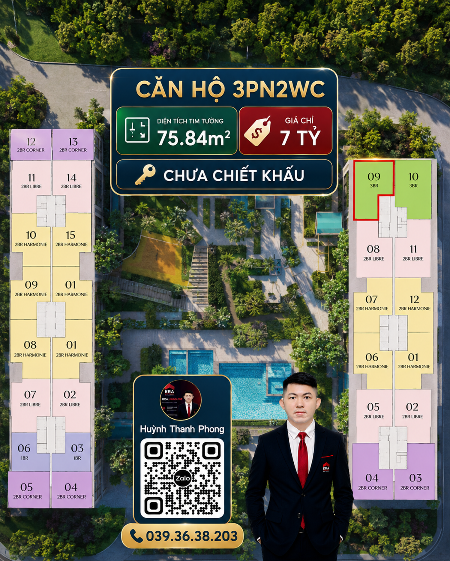 75.84m2 - Giá 7 tỷ chưa chiết khấu 15% - Căn góc 3PN2WC Arcadia